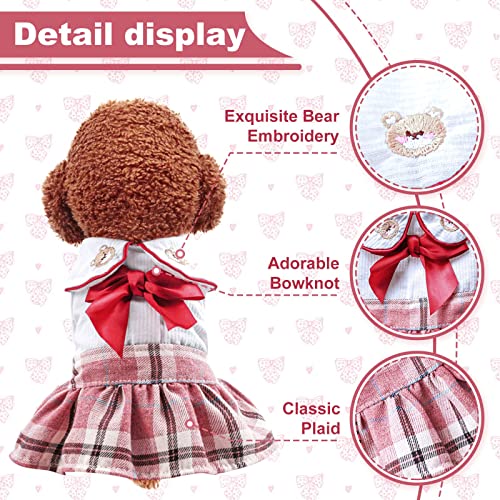 Uetzltb Summer Dog Dress For Dogs Small Dog Dress Girl Dog Clothes Cute Dresses For Dogs Spring Plaid Princess Puppy Dress With Bownot For Small Medium Dogs Yorkie Female Cat Pets Apparel Outfits #TOP4