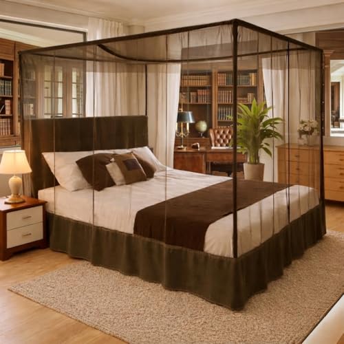 Image of King Size Mosquito Net, Double Bed Machardani, Full Protection Folding Design, 6x7 ft