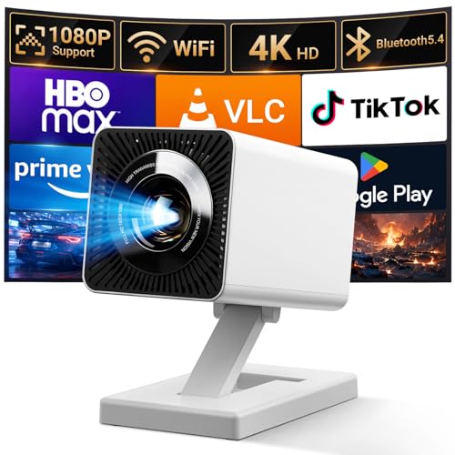 【Built-in APPS】Mini Projector With Wifi And Bluetooth, 1080P 4K Support Portable Projector,...