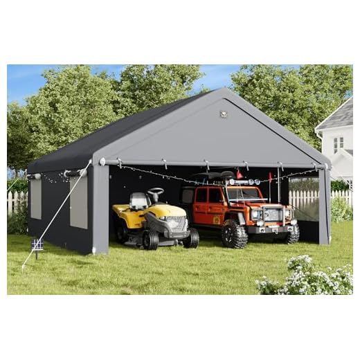 EROMMY 20x20 Arched Steel Carport Shelter