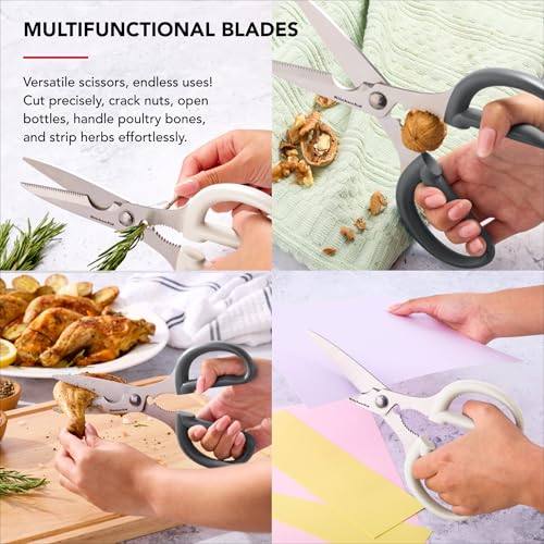 Image of KitchenAid Multipurpose Shear Set - Versatile Scissors with Nutcracker, Bottle Opener, Ergonomic Handles with Protective Blade Covers, 2-Piece