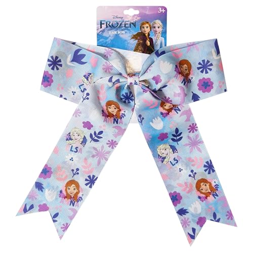 Image of LUV HER Disney Frozen Hair Bows For Girls - One Large Printed Hair Bow Featuring your Favorite Frozen Characters - Alligator Clip - Large Bows for Daily Styling or Special Occasions, Ages 3+