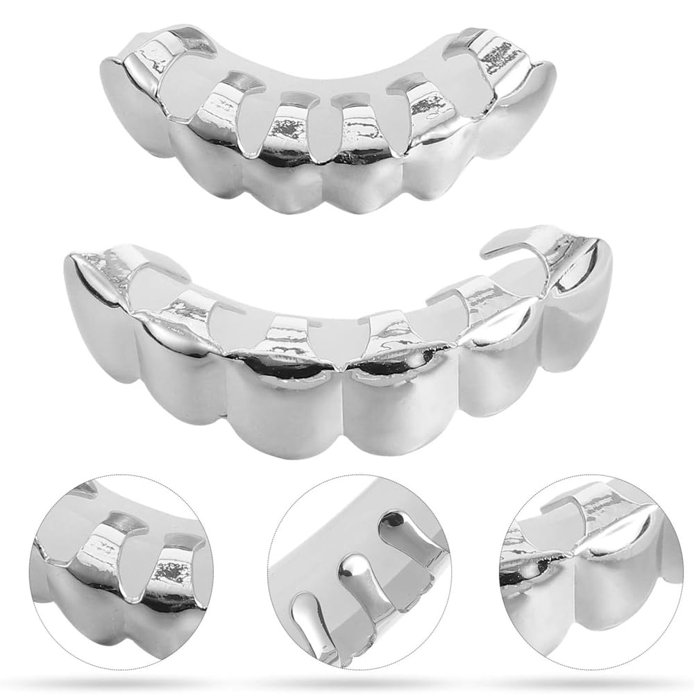 Qiwenr Hip Hop Teeth Grills, Rapper Braces, Bottom Grills, Hip Hop Custom Fit Polished Teeth Grillz - Image 4