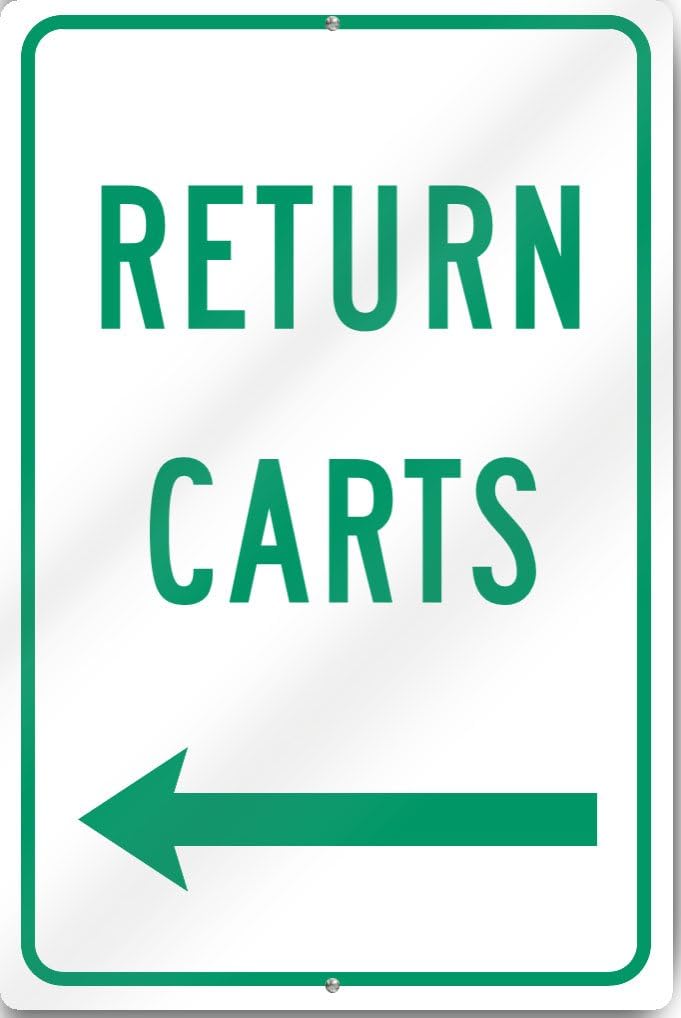 Amazon.com : Return Carts (Left Arrow) Sign 12