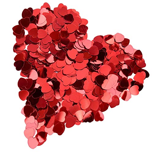 30G Heart Confetti Valentines Decorations,Red Heart Decorations Table Confetti Valentines Table Decorations Love Hearts Metallic Confetti for Bed Table Wedding Romantic Valentines Day Decorations
