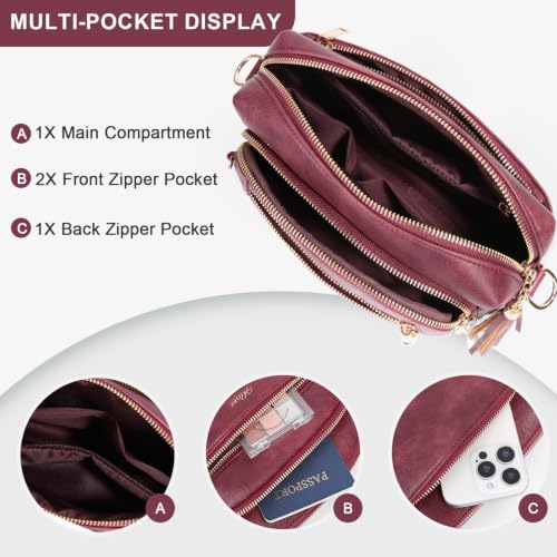 Image of Vegan Leather Crossbody Bags for Women Anti theft Purses and Handbag