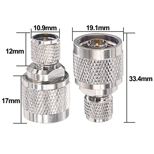 Adaptador coaxial N Macho a Mini UHF Macho 2 piezas miniatura 5