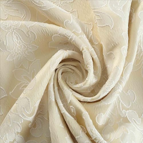 OpulentDreams Jacquard Curtains, Heavy Ring Top Window Curtains for Bedroom & Living Room, Fully Lined - Image 3