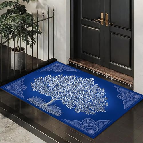 Estilo Art Déco alfombra exterior para puerta de goma con diseño resistente para pasillos 3