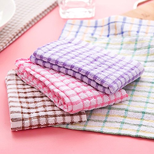 ALOUD CREATIONSALOUD CREATIONS 12pc Large Size Kitchen Towel | Dish Towels | Tea Towel | for Cleaning & Quick Drying of Plates & Glasses | 100% Cotton | Multicolour | 45 X 70 cm | Pack of 12