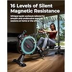 Sunny Health & Fitness Compact Full-Motion Rowing Machine w/Adjustable Resistance, Low-Impact Full-Body Workout Rower w/Long Slide Rail, Space-Saving Design, Optional Free SunnyFit App Connection - Image 4