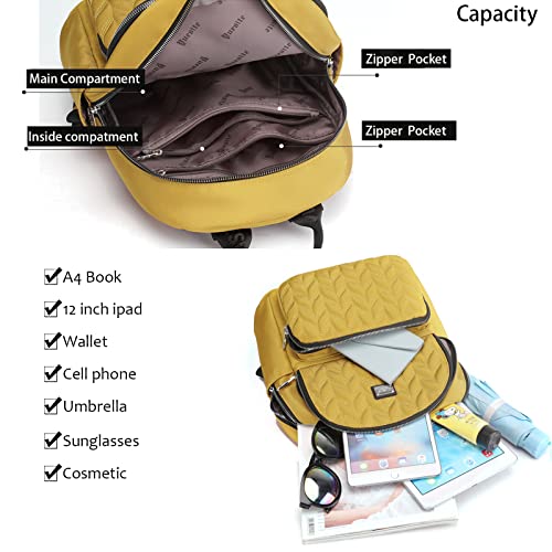 KESUDE Black Backpack Women Laides Rucksack School Bags Lightweight Nylon Shoulder Bag Daily Daypack for Womens, Ladies & Girls Trip Work Shopping - Image 4