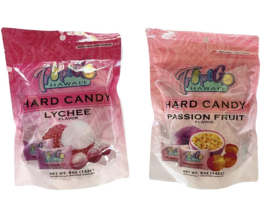 Generic TropiGo Hawaii Tropical Hard Candy Passion Fruit & Lychee (Pack of 2)