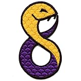 Purple Yellow Mamba Snake #8 Patch Basketball Jersey Embroidered Iron On