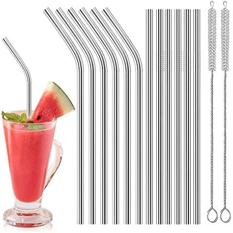 Gvolatee Pajitas Reutilizables Acero Inoxidable 12 Piezas Cover