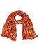 Orange Floral Crinkled Scarf Wrap