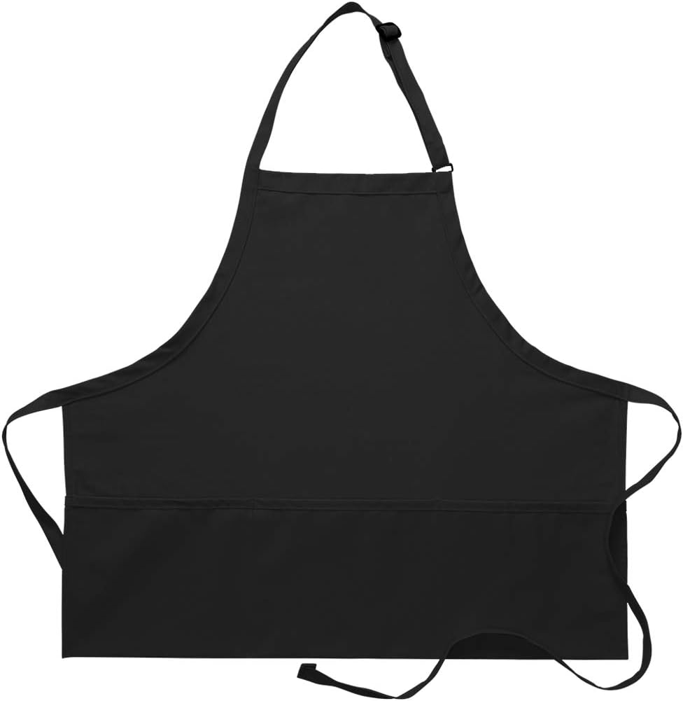 DayStar Apparel Premium Quality 3-Pocket Bib Apron with Adjustable Neck and Extra Long Ties - Style 200