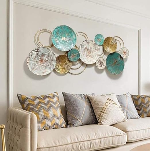 Brass Design Studio Elegant Metal Circle Design Metal Wall Art | Decorative Wall Art for Living Room | Handmade Wall Art for Home Decoration, Bedroom, Living Room, Hotel & Restaurant