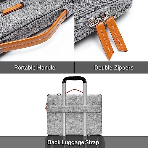 MOSISO 360 Protective Laptop Bag 13 inch, 13 inch Computer Shoulder Bag Compatible with MacBook Air M4 M3 M2 M1 2025-2018/Pro M2 M1, Side Open Messenger Case &4 Zipper Pockets&Handle, Gray - Image 5