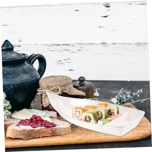 Bandeja para sushi melamina forma barco estilo japonés miniatura 5