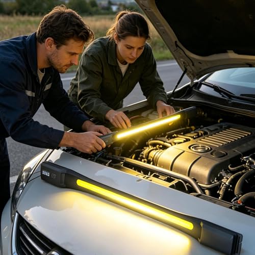 Barra luminosa LED recargable de capó con soporte magnético para motores 3