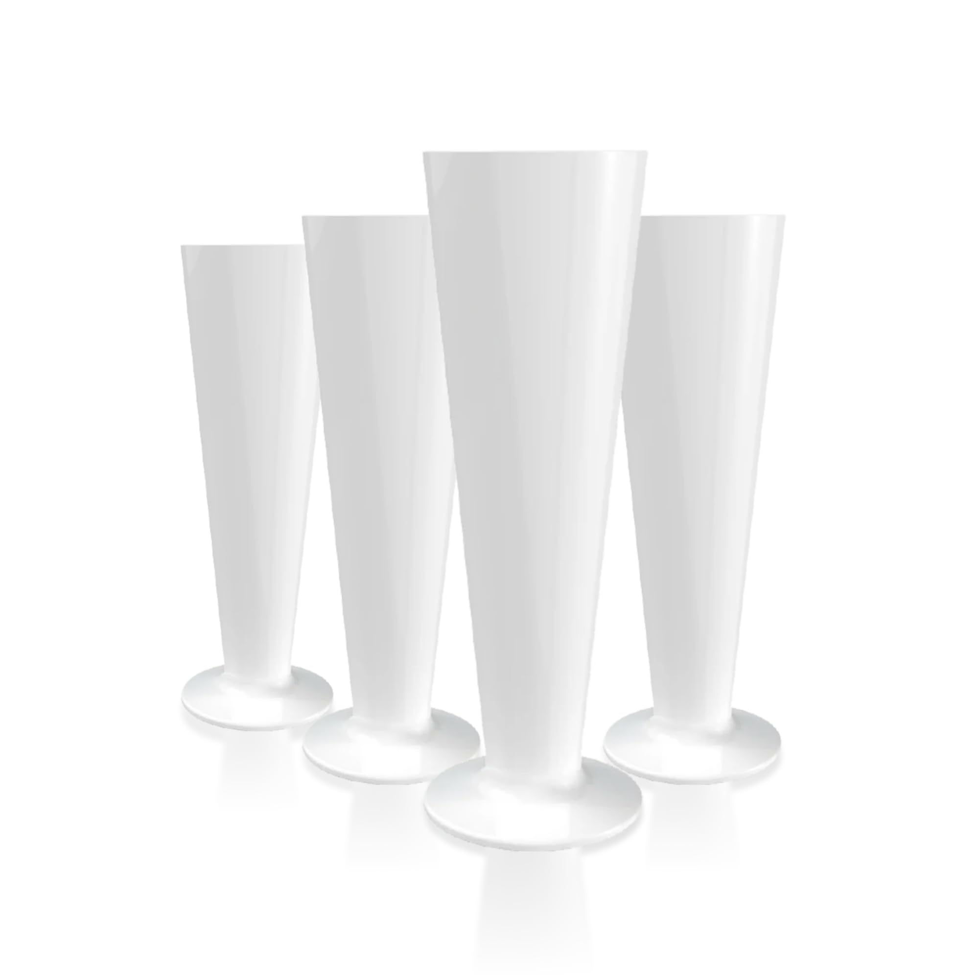 Drinique Lot de 4 verres à bière incassables Pilsner réutilisables 414 ml - Passe au lave-vaisselle - Pour intérieur ou extérieur - Blanc