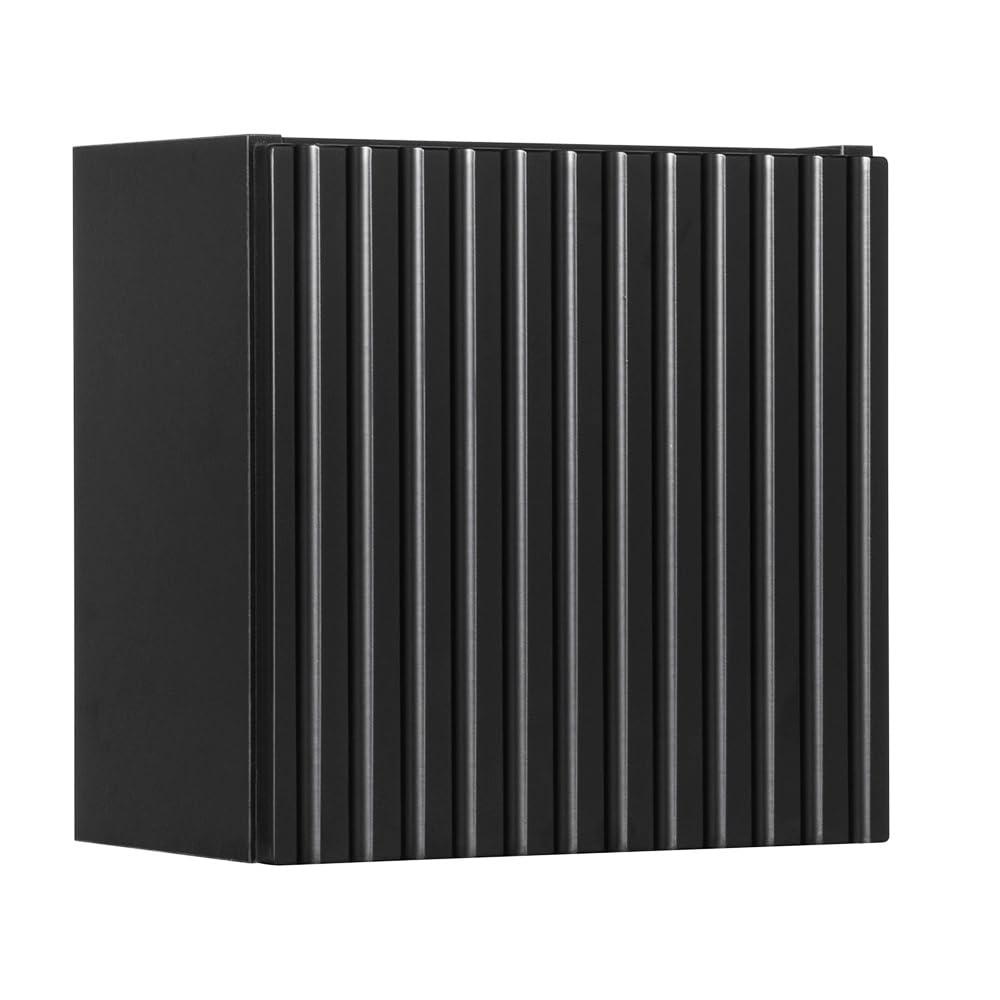 Lomadox Armoire murale de salle de bain - 30 cm - Noir - Rainurée - Meuble de salle de bain - Dimensions (l x H x P) : environ 30/30/19 cm