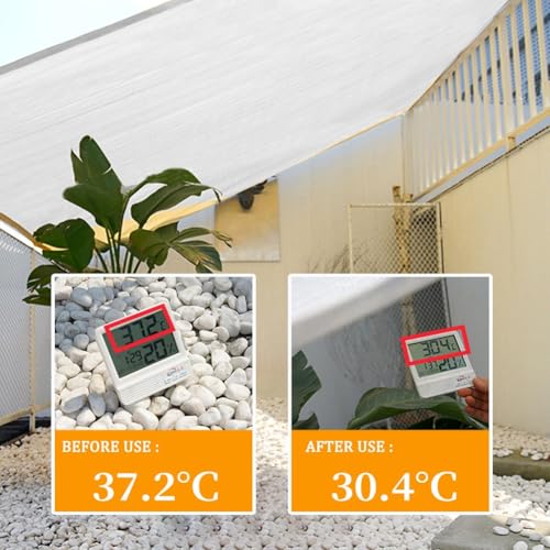 Bâche en maille blanche haute densité pour ombrage de terrasse