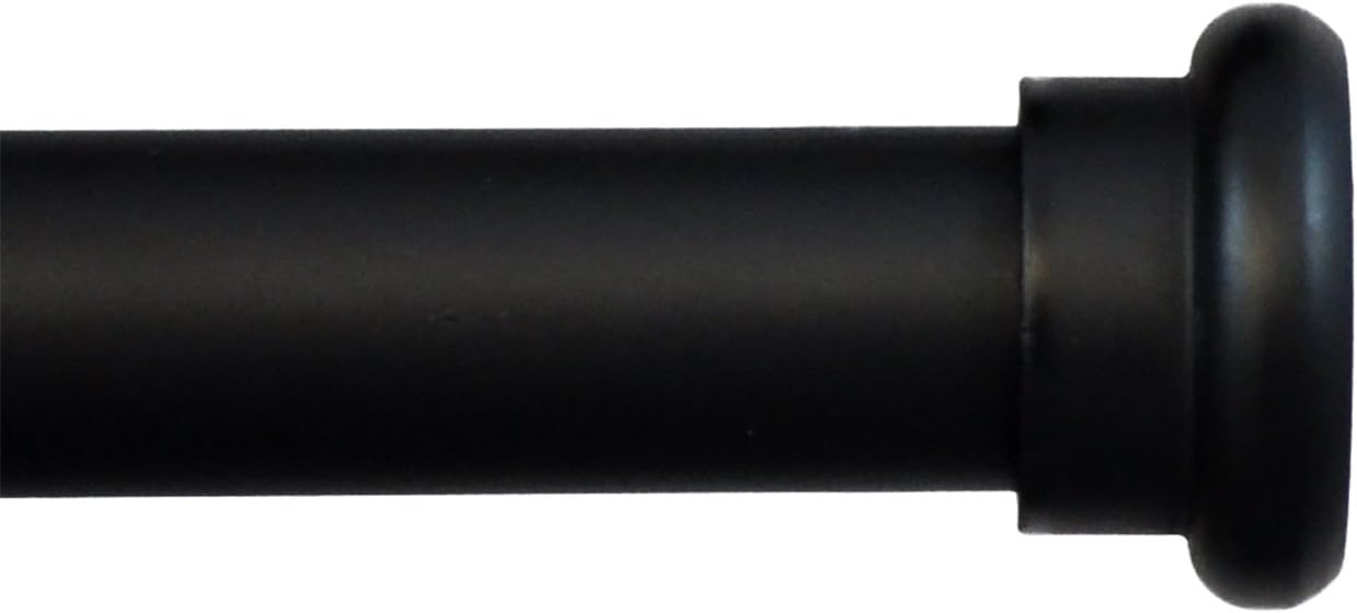 Urbanest Classic Forged Iron Button Window Drapery Rod Set (Black, 48"-84")