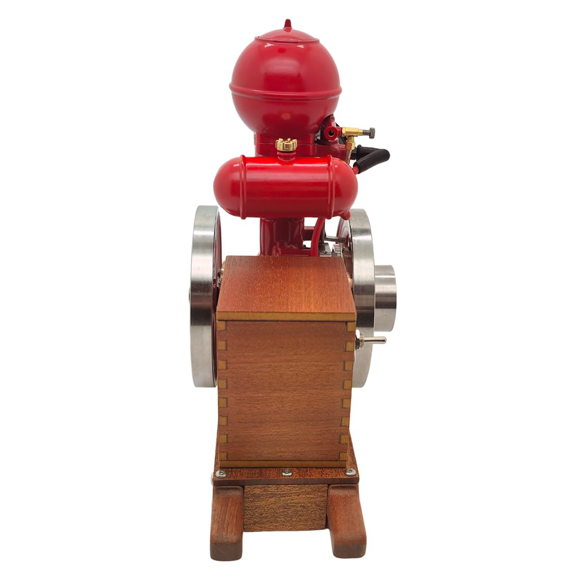 Ball Top Hit and Mis Motor, 3,6 cm³, jednocylindrowy, czterosuwowy, silnik benzynowy, model metalowy, silnik spalinowy, zestaw modelarski z zapłonem, drewniany stojak, dekoracja, prezent
