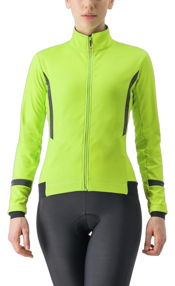 CASTELLI 4522542-383 DINAMICA 2 JACKET Jacket Women's ELECTRIC LIME/BLACK REFLEX Size XS