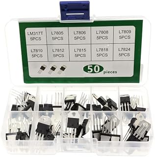 50Pcs 10 Values LM317 L7805 L7806 L7808 L7809 L7810 L7812 L7815 L7818 L7824 TO-220 Package High Current Positive Voltage Regulator Assortment Kit