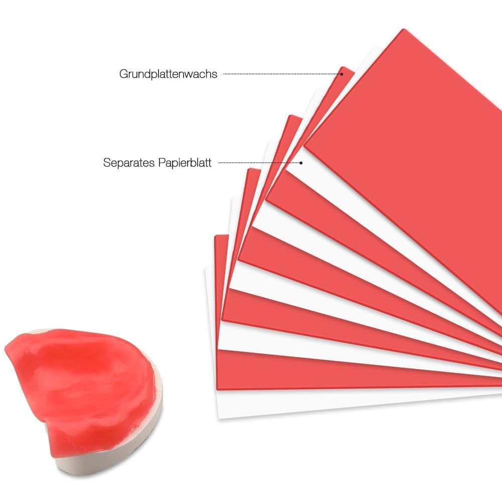Cera dentale in nylon sottile non restringente 1 mm rosso/rosa 20 fogli