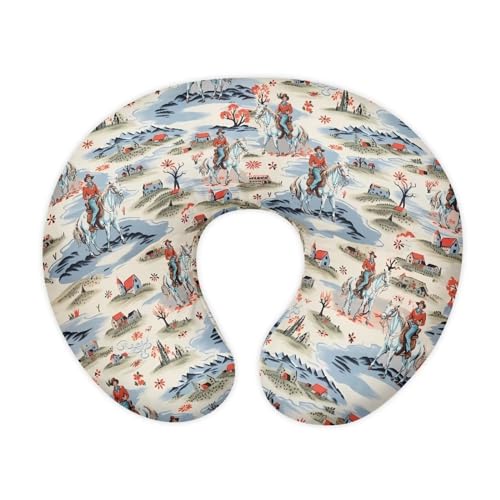 Suhoaziia Western Cowboy Horse Baby Nursing Pillow Case with Hidden Zipper Dustproof Bottle and Breast Feeding Pillow Cover with Hidden Zipper, Easy to Put On & Remove