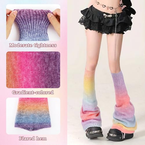 Image of Junely 2 Pairs Leg Warmers for Women Kawaii Leg Warmer Cute Legwarmers Japanese Socks Halloween Goth Emo Gyaru Accessories