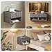 Lazzanto Floating Nightstand Bedroom Bedside Table - Floating Night Stand Set of 2 with Storage Drawer, Wood Morden Wall Mounted Bedside Tables for Dorm Hallway Entryway