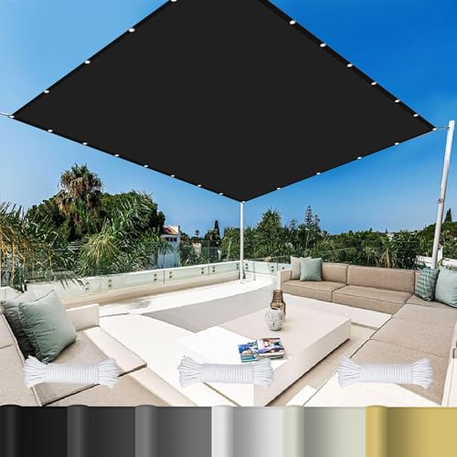 Red de Sombreo para Invernaderos 6 x 8 m Tela Resistente Al Viento Tela de Sombra para Plantas con Ojales para Patio,Jardín, Exteriores, Terraza, Negro