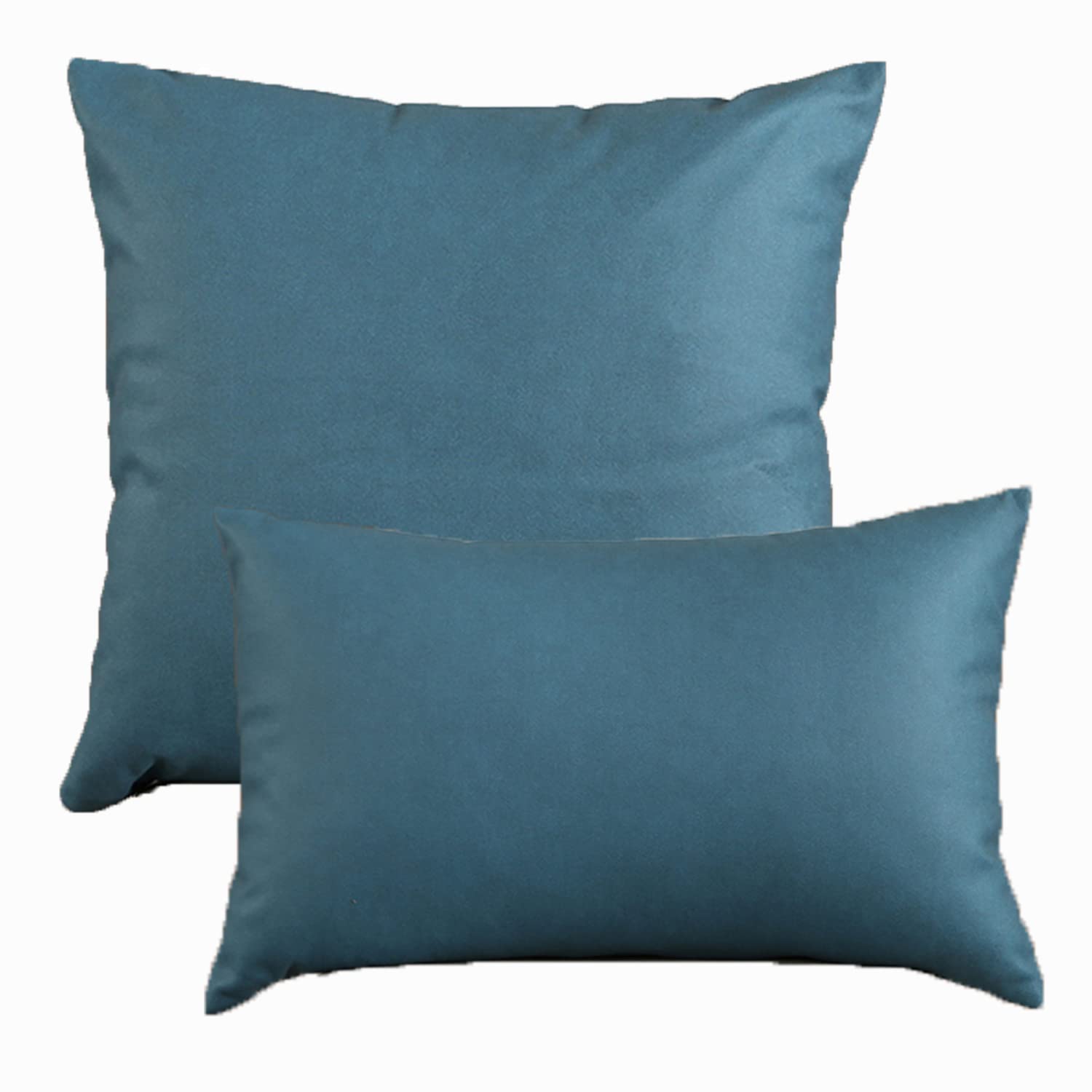 Federa per cuscino in tessuto tecnico, quadrata, decorativa, per divano e soggiorno (colore blu navy, 40 x 60 cm, set da 4)