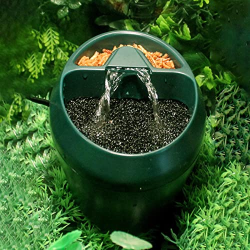 Baoblaze de Cachoeira de Répteis Alimentador de Água Ecológico Suprimentos de Alimentação para Camal