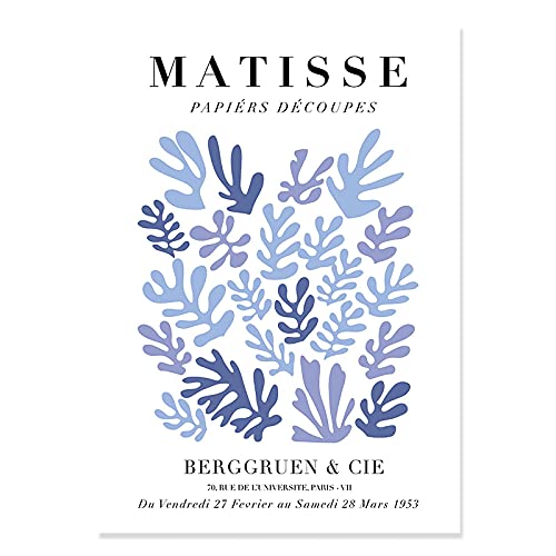 Affiche Matisse bleu impression art abstrait déco murale 60x90