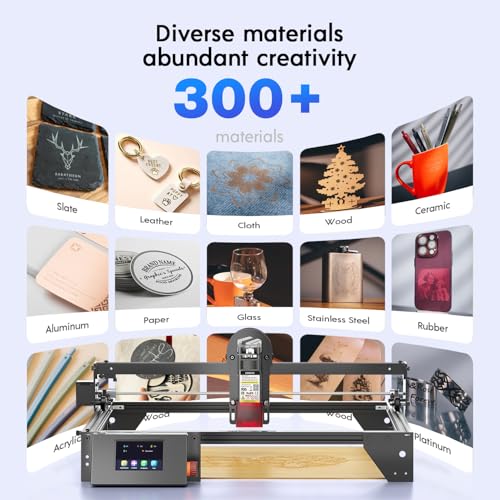 Image of LONGER Laser Engraver, Ray5 5000mW Higher Accuracy DIY Laser Cutter Engraving Machine with 3.5 inch Touch Screen, App Offline Control,400x400mm,0.08mm Laser Spot, for Wood Metal Acrylic Glass