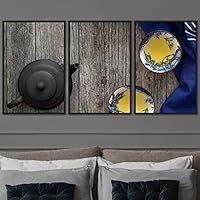 3 Piece Framed Canvas Wall Art Coffee Canvas Prints Home Artwork Decoration for Living Room,Bedroom - 16