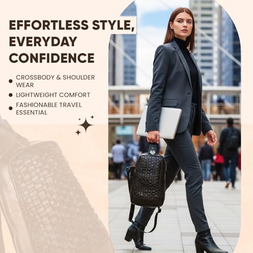 Genuine Leather Crossbody Shoulder Bag – Premium Unisex Everyday Bag with Adjustable Strap, Compact Yet Spacious for Travel, Work & Daily Use – Black2