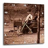 3dRose Appalachian Old Time Musician Banjo Clock