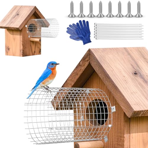 LQLWLV Bluebird House Protector Guards, Stainless Steel Birdhouse Hole Entrance Protector, Designed for The Eastern Bluebirds by Keeping Out Predators and Their Babies Safe