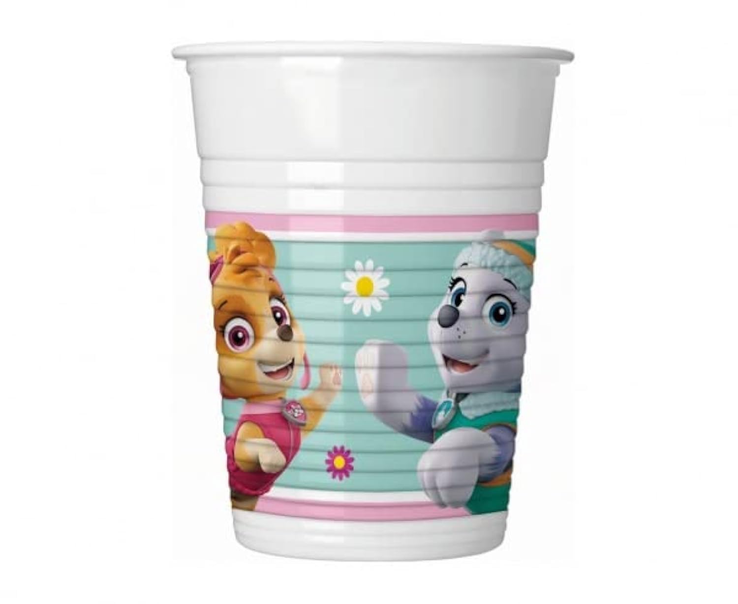 Procos - Paw Patrol Skye & Everest Plastic Glasses (200 ml), 8 Pieces, Multicolor, 93560