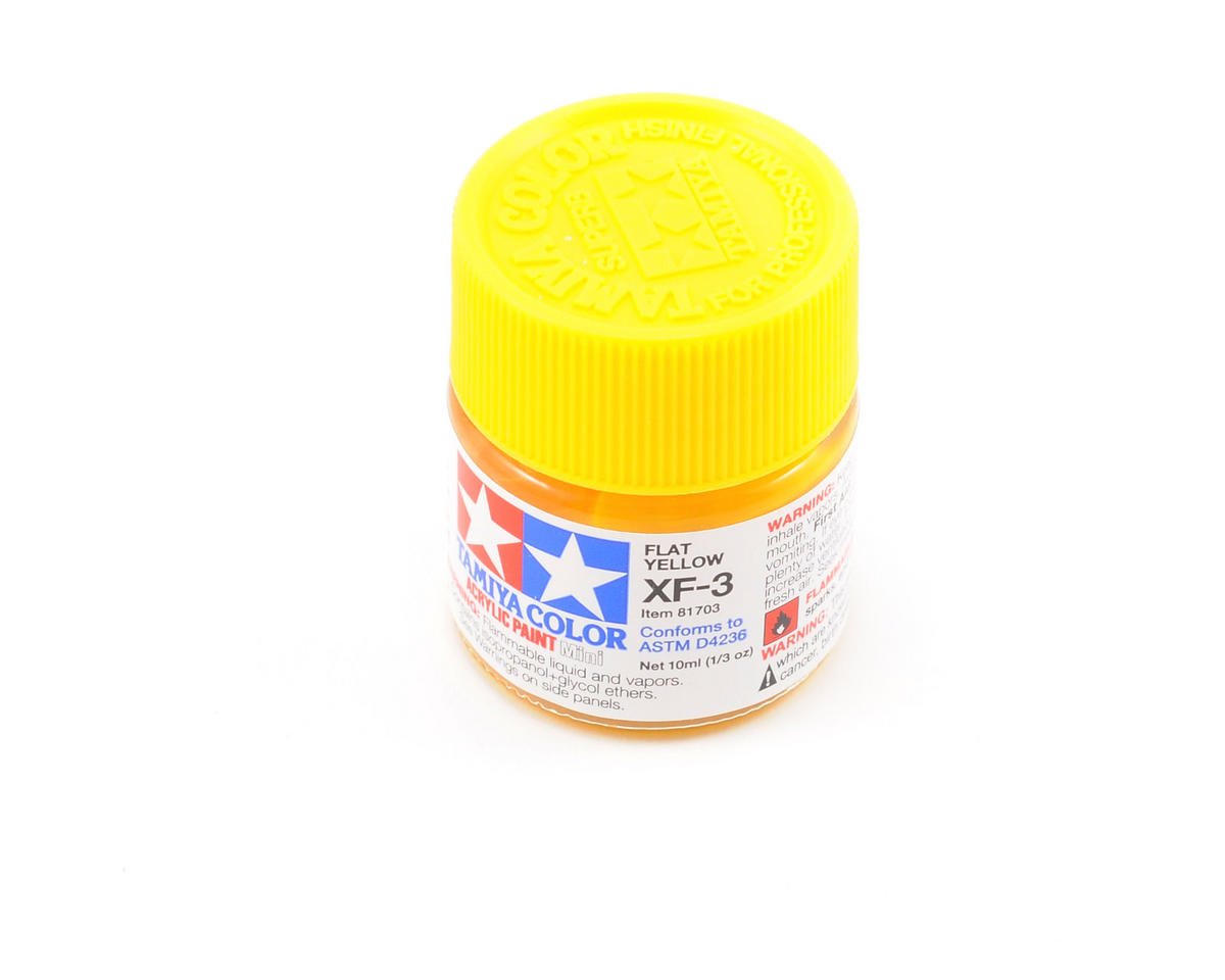 TAMIYA 81703 - Acrylic Paint Mini Matt Yellow 10ml Ink Bottle xf-3