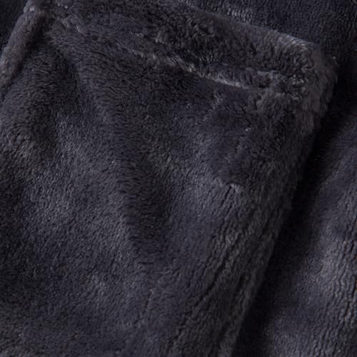 Girls Fleece Hooded 𝗥obes, Warm Solid Plain Bath 𝗥obe for Kids Unisex Soft Fuzzy Footsie for Zip Sleepers Baby Girl3