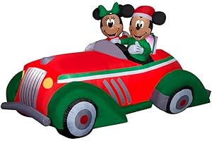 Mickey & Minnie in a Festive Ride: Christmas Cheer in an Inflatable Masterpiece