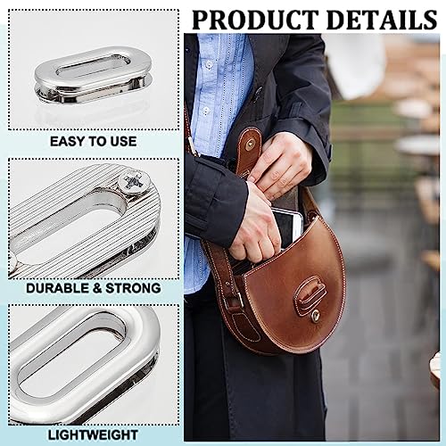 Image of GORGECRAFT 12PCS Screw-in Oval Eyelet Metal Screw Together Grommets Shackle Purse End Rings Bag Loop Handle Connectors Alloy Snaps for DIY Sewing Crafts Clothes Leather Bags Replacement Hardware